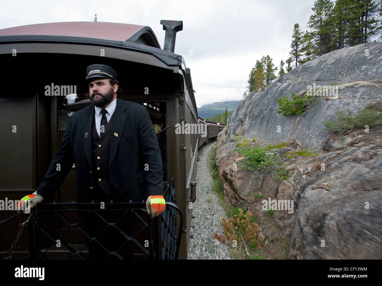 L'autre personne. White Pass and Yukon Railroad. La Colombie-Britannique. Canada Banque D'Images