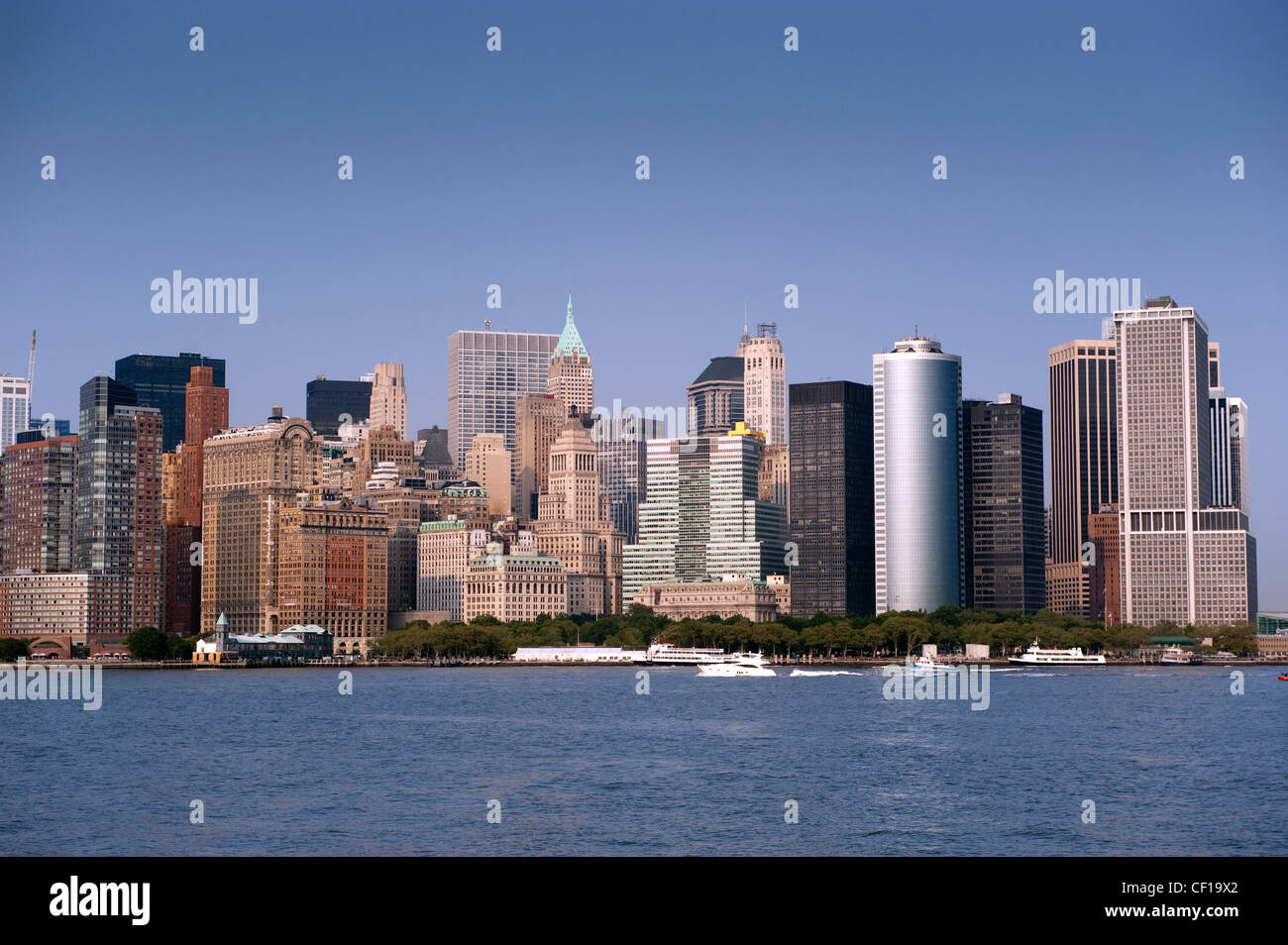 Manhattan skyline du fleuve Hudson Banque D'Images