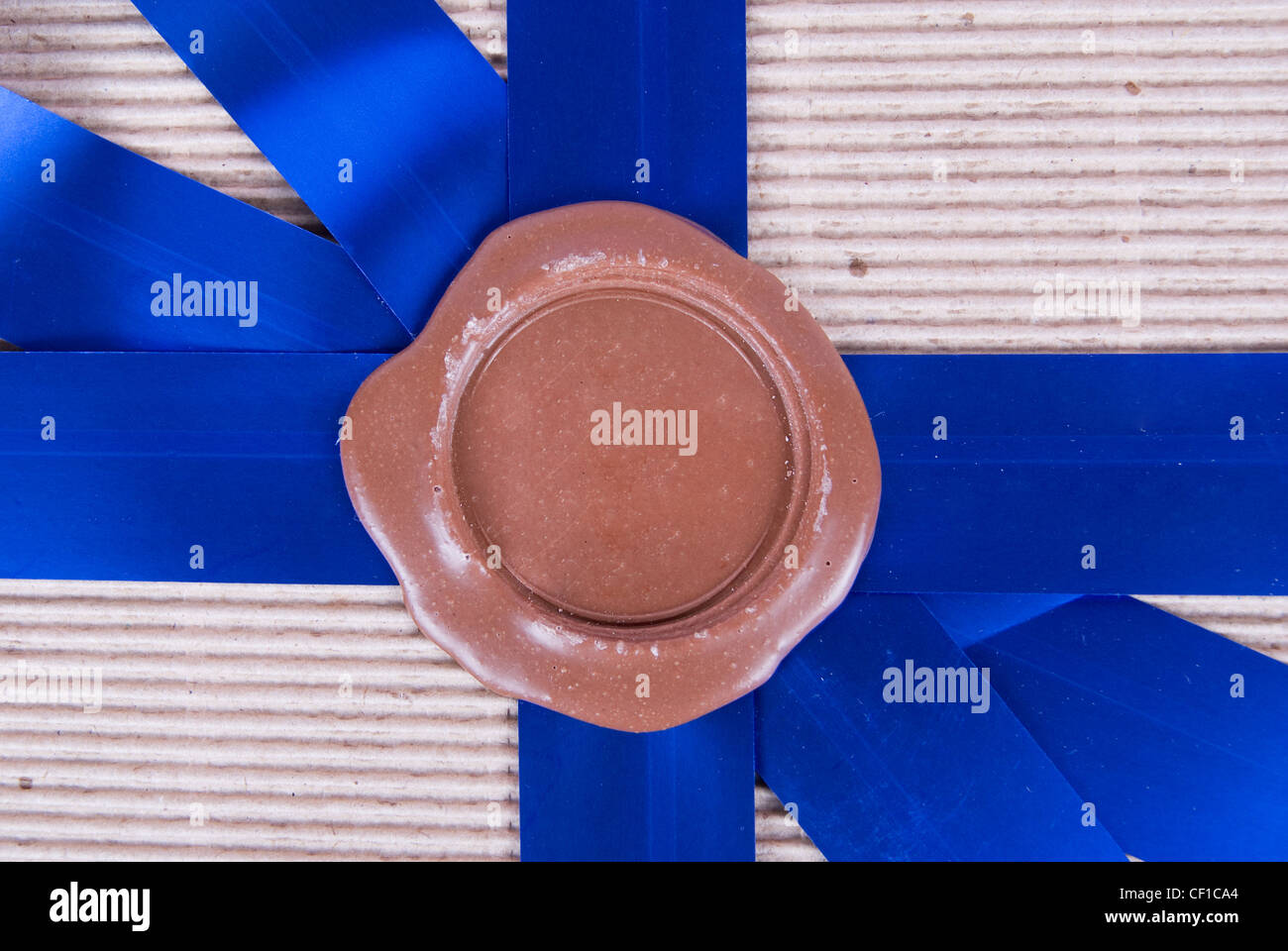 Gros plan du sceau en cire à boîte-cadeau Banque D'Images