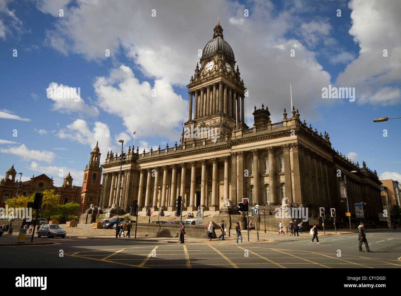 Hôtel de ville de Leeds, Headrow Leeds, West Yorkshire Banque D'Images