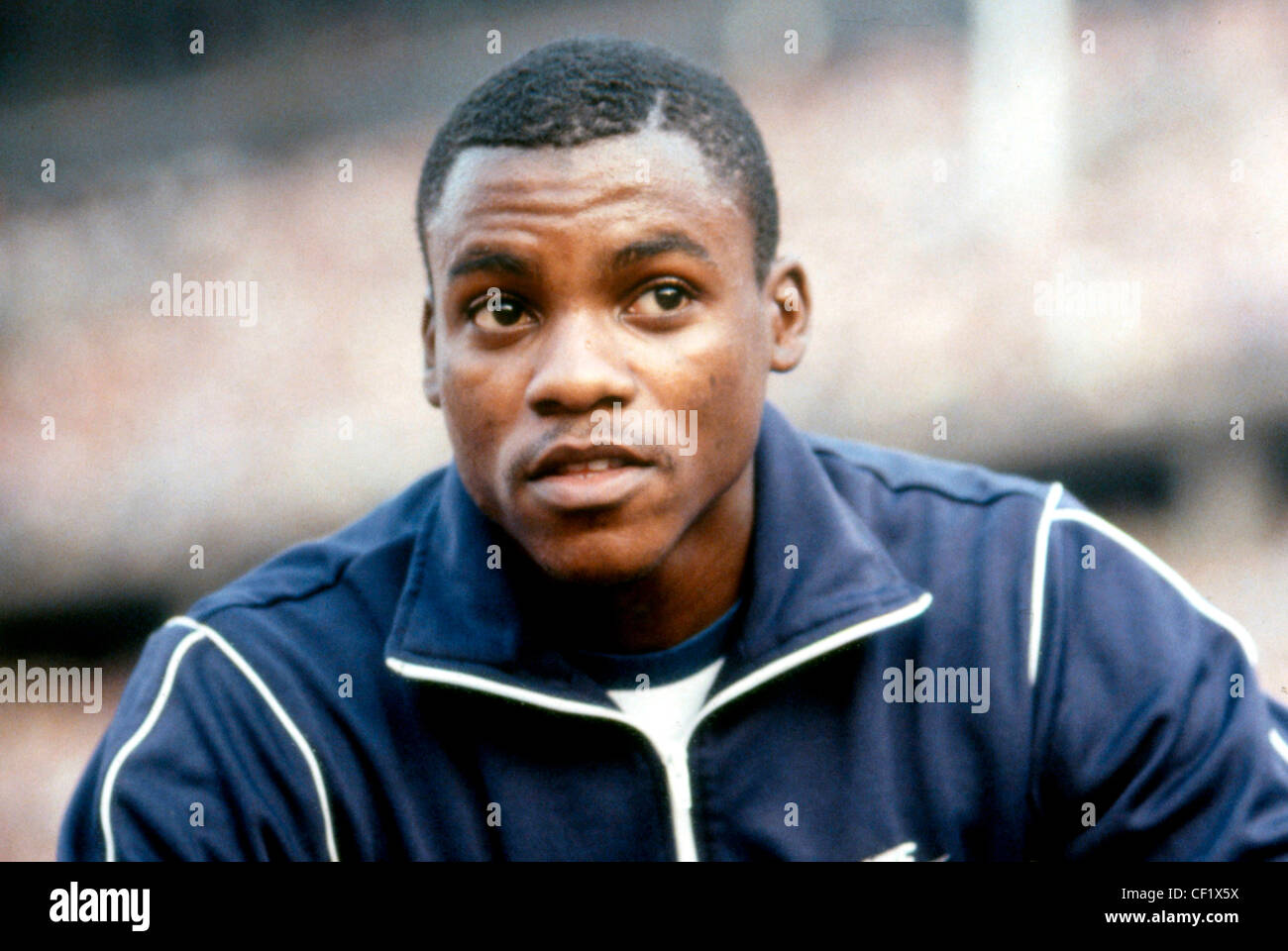 Carl Lewis - *01.07.1961 : athlète américain, champion olympique, sprinter et cavalier. Portrait de l'Istaf de Berlin en 1982. Banque D'Images