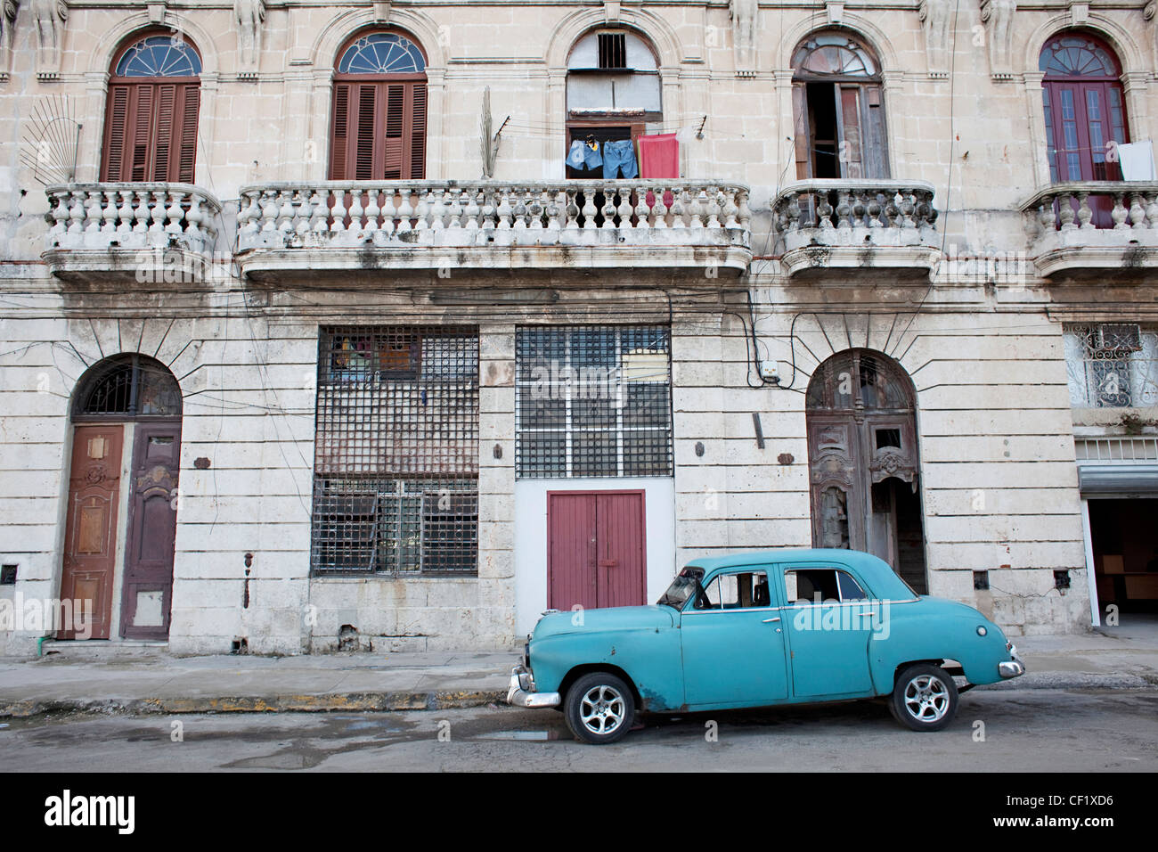 Voiture classique à La Havane, Cuba Banque D'Images