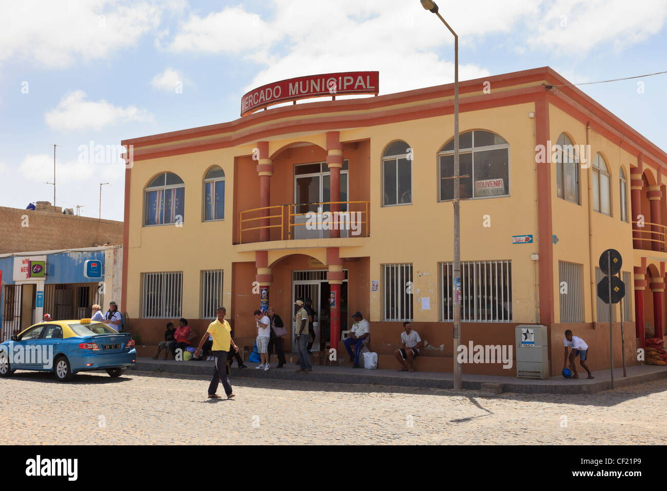 Sal Rei, Boa Vista, Cap Vert. Marché couvert Mercado Municipal pour les produits locaux sur la place principale de la ville Banque D'Images