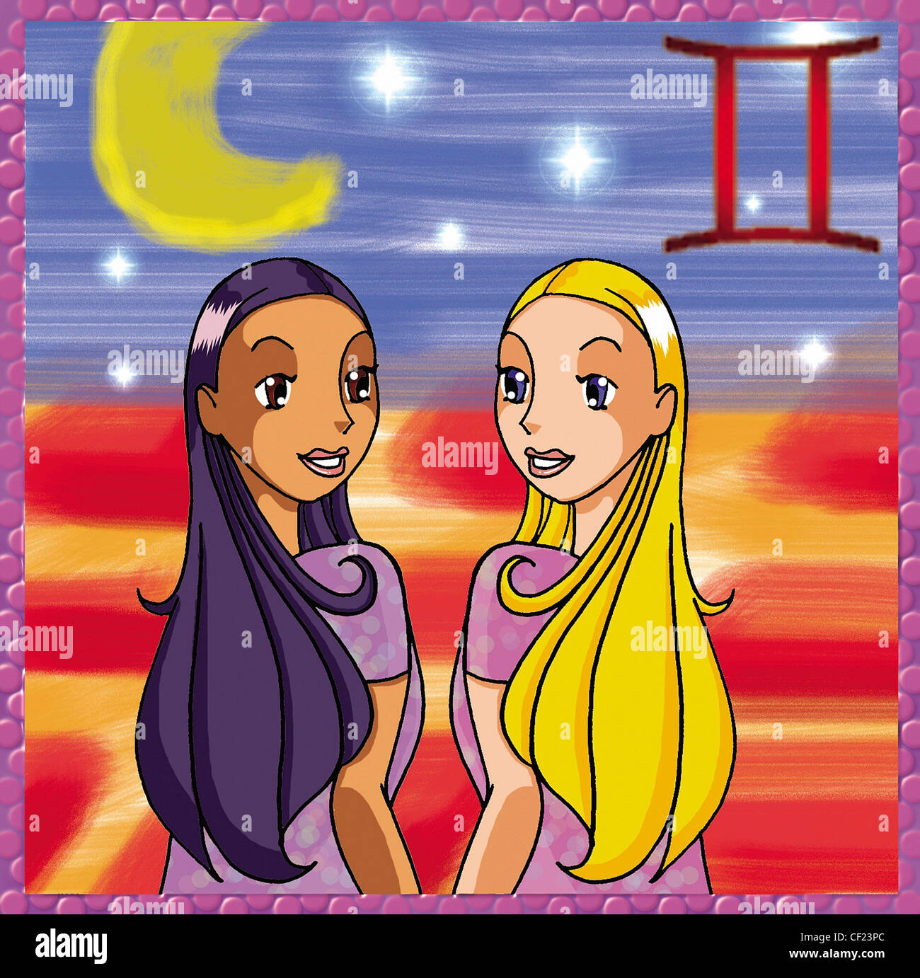 Signes du zodiaque Les Gémeaux Banque D'Images