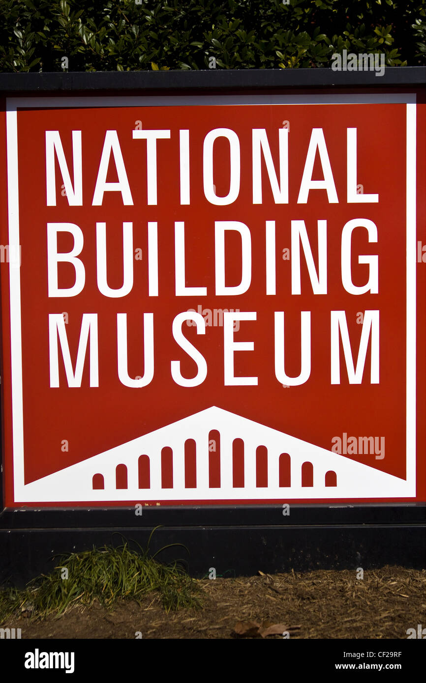 Signe extérieur National Building Museum à Washington DC Banque D'Images
