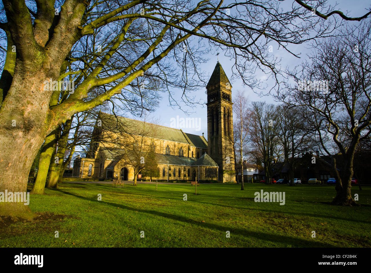 Classé Grade I l'église paroissiale de St George à Jesmond, un bel exemple de l'art et l'architecture victorienne. Banque D'Images