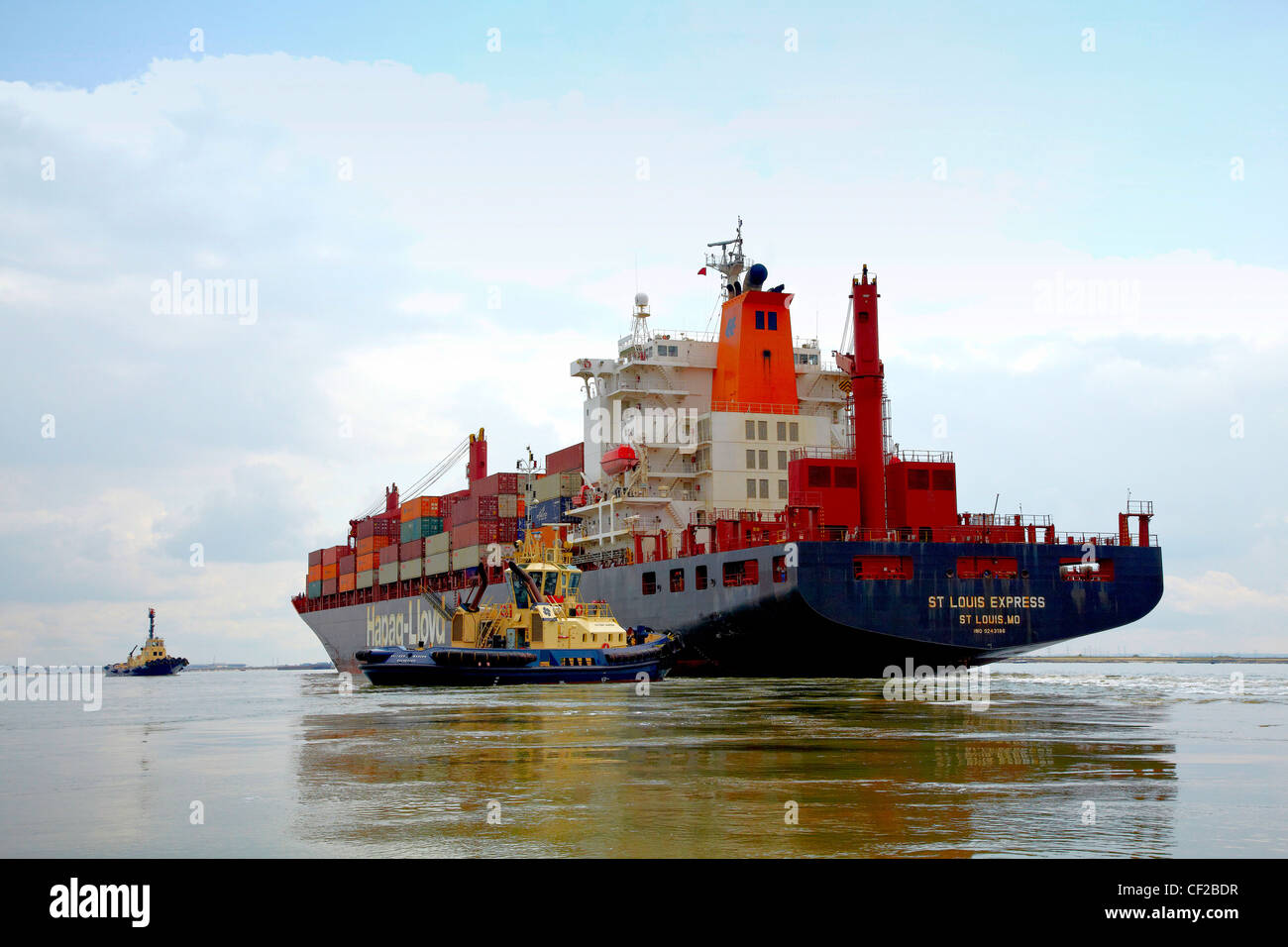 St Louis Express porte-conteneurs dans le Port de Sheerness. Banque D'Images