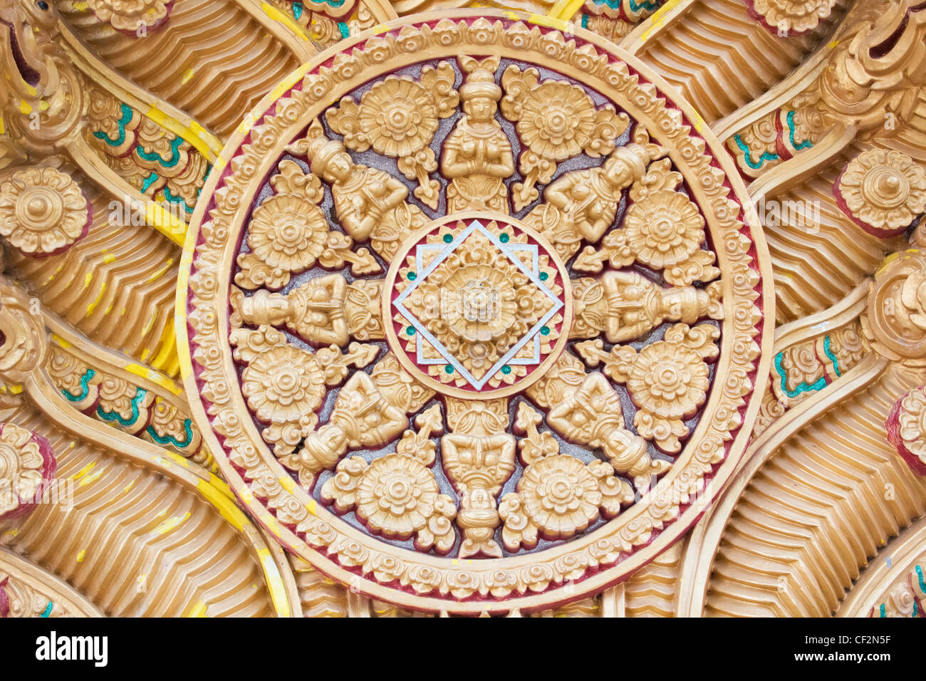 Thai statue circle background Banque D'Images