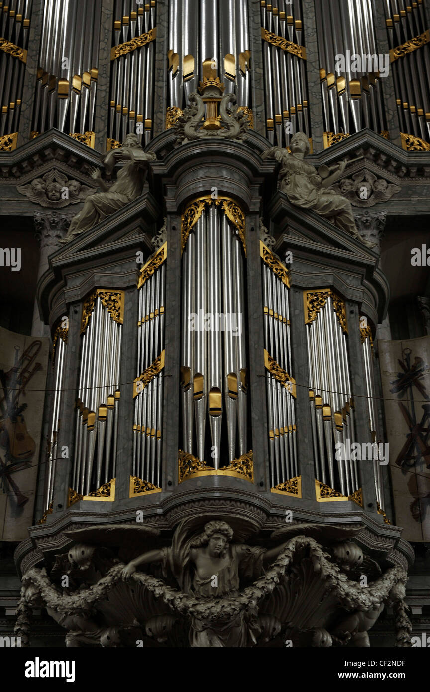 L'orgue à tuyaux dans la Westerkerk, Amsterdam. Banque D'Images