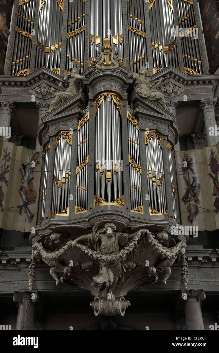 L'orgue à tuyaux dans la Westerkerk, Amsterdam. Banque D'Images