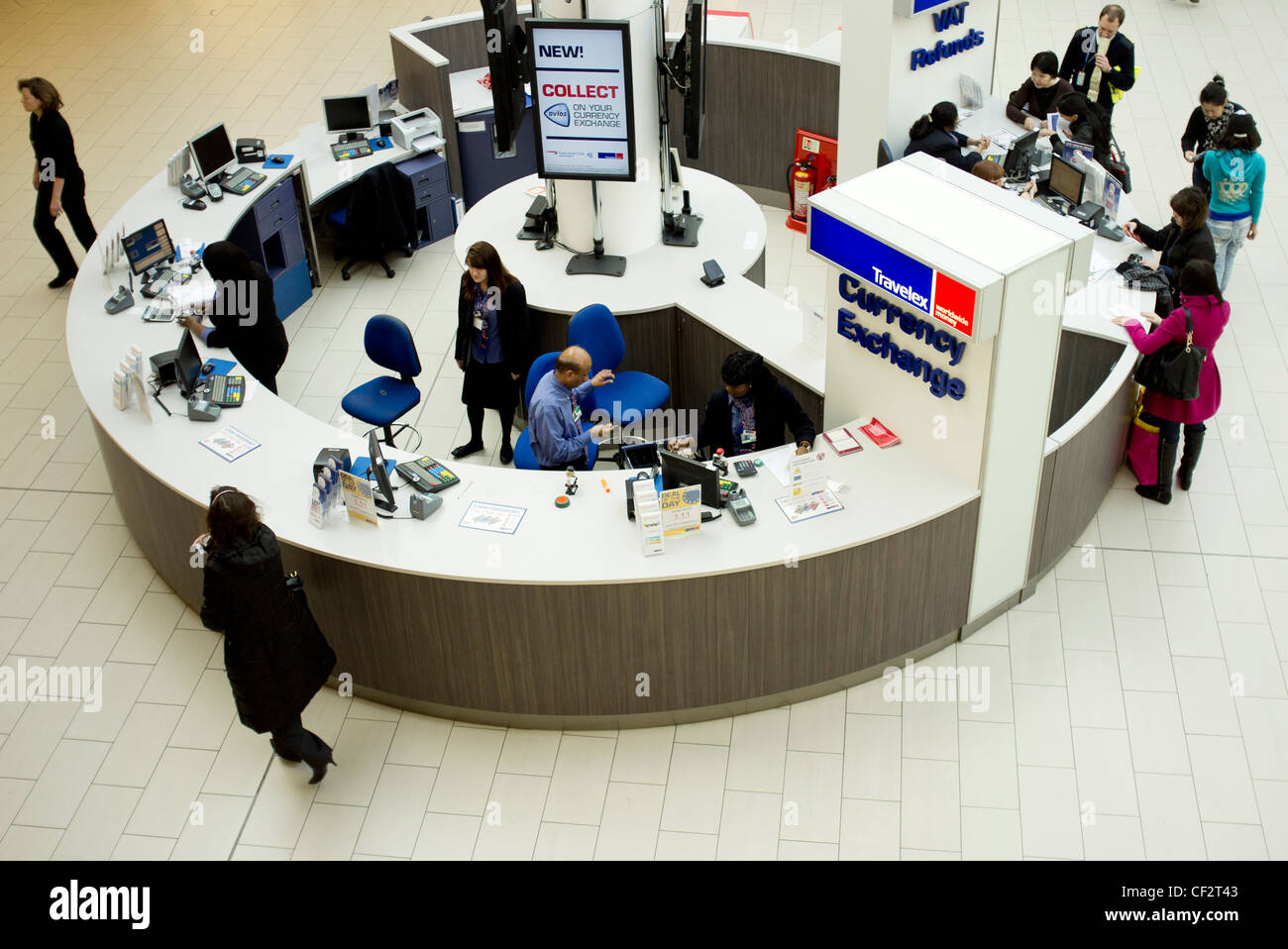 Bureau de change de l'aéroport Banque D'Images