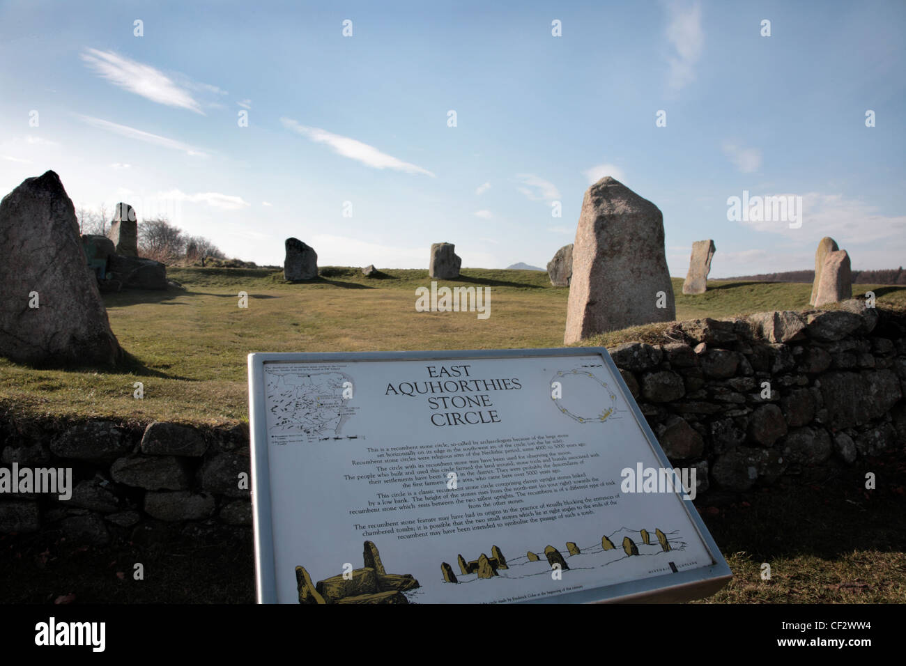 Le cercle de pierre Aquhorthies est également connu comme Aquhorthies de Pâques. Un cercle de pierre couchée que dans le domaine de l'Aberdeenshire Banque D'Images