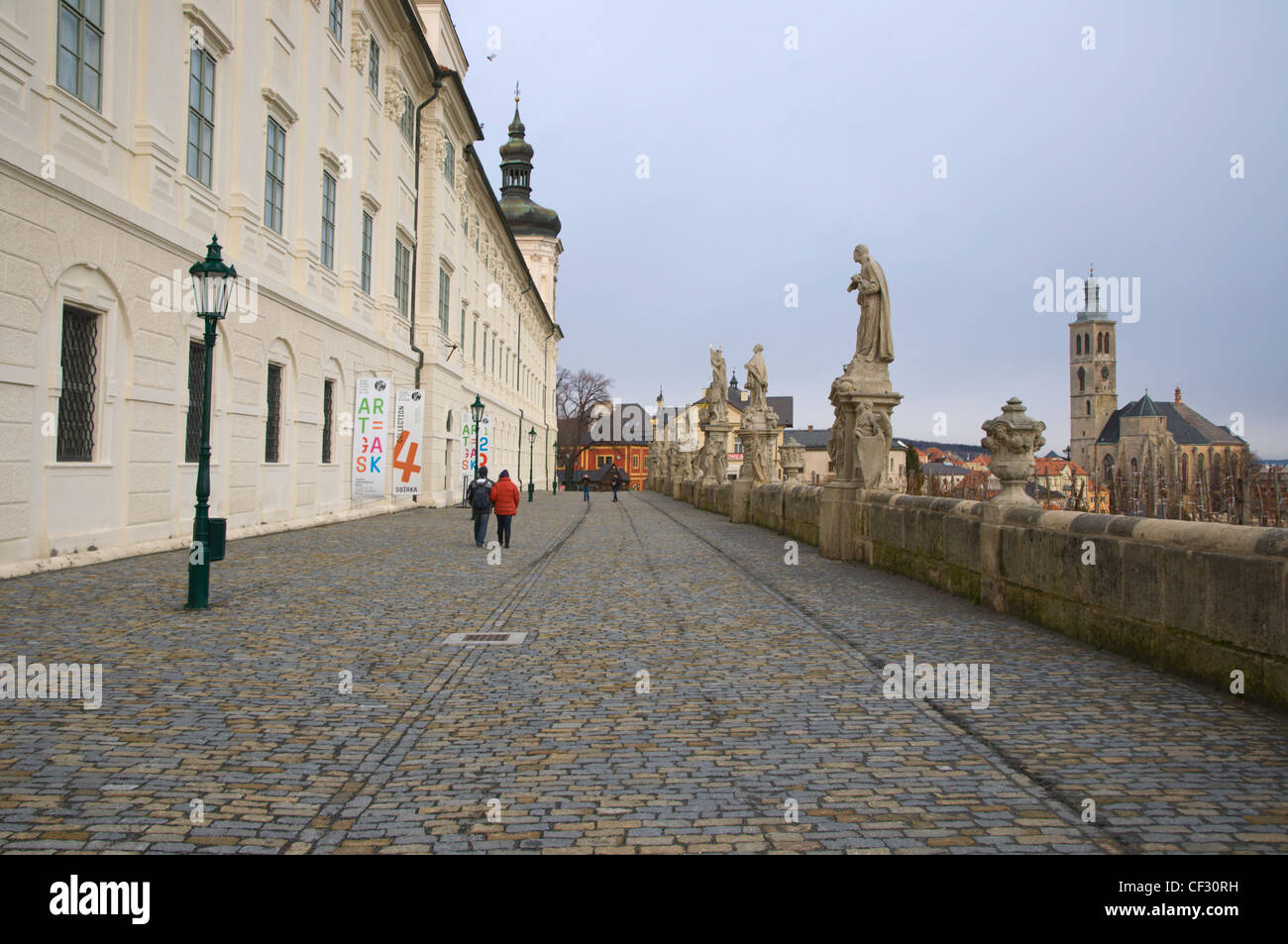 Barborska rue pavée piétonne ville Kutna Hora République Tchèque Europe Banque D'Images