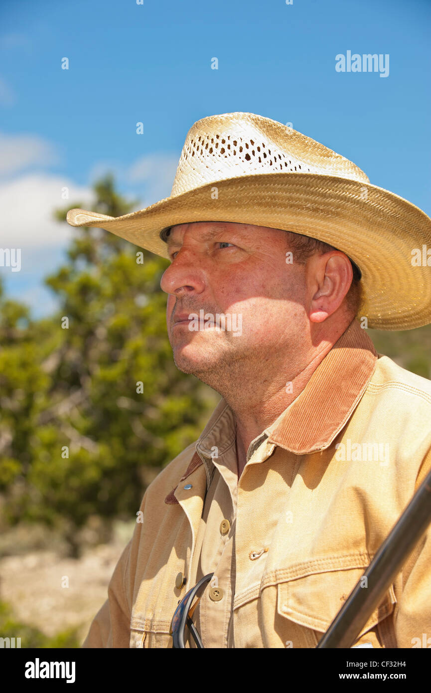 Portrait de cowboy d'âge moyen Banque D'Images
