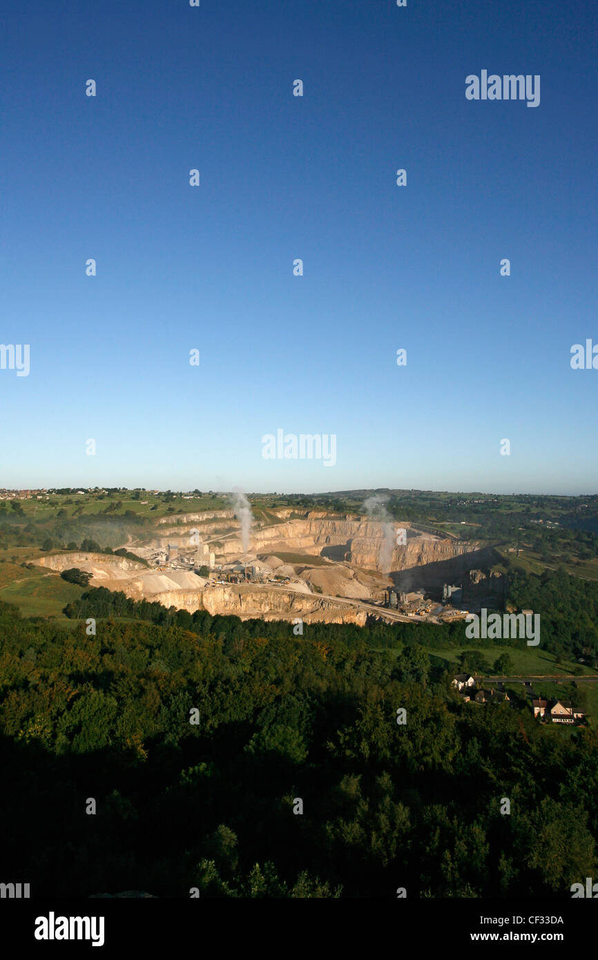 Middleton, près de Wirksworth dans le parc national de Peak District, la seule mine en Grande-Bretagne où le calcaire extrait est le fr Banque D'Images