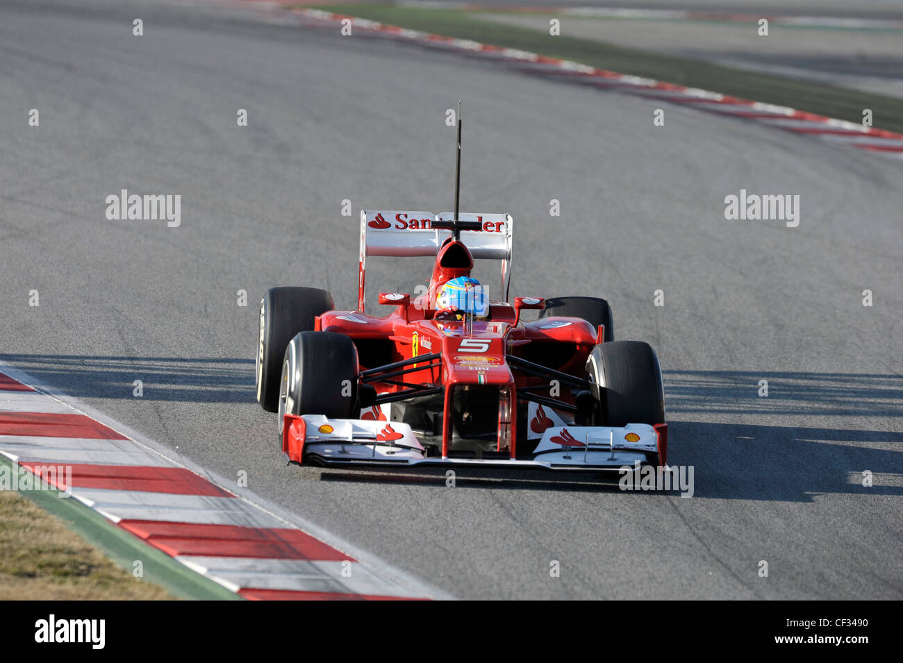 Fernando Alonso (ESP), Ferrari F2012 de Formule 1 lors d'une session de test sur circuit de Catalogne, Espagne Banque D'Images