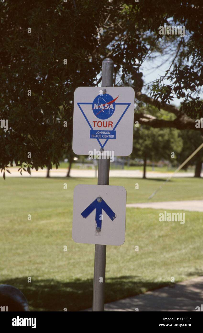 USA Houston Texas Johnson Space Centre Tour Sign Banque D'Images