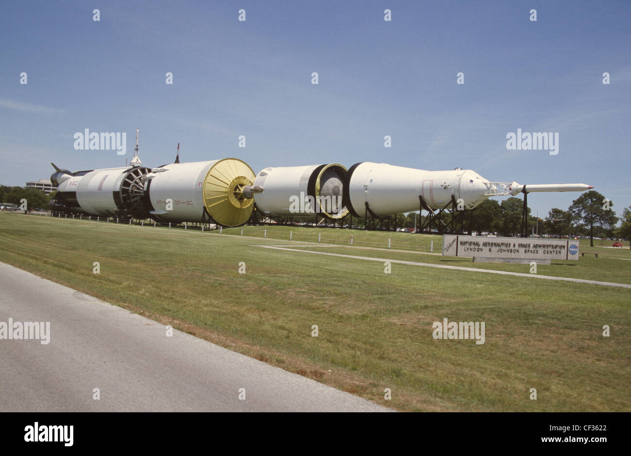 USA Houston Texas Johnson Space Center Parc Fusée Saturn V rocket Banque D'Images