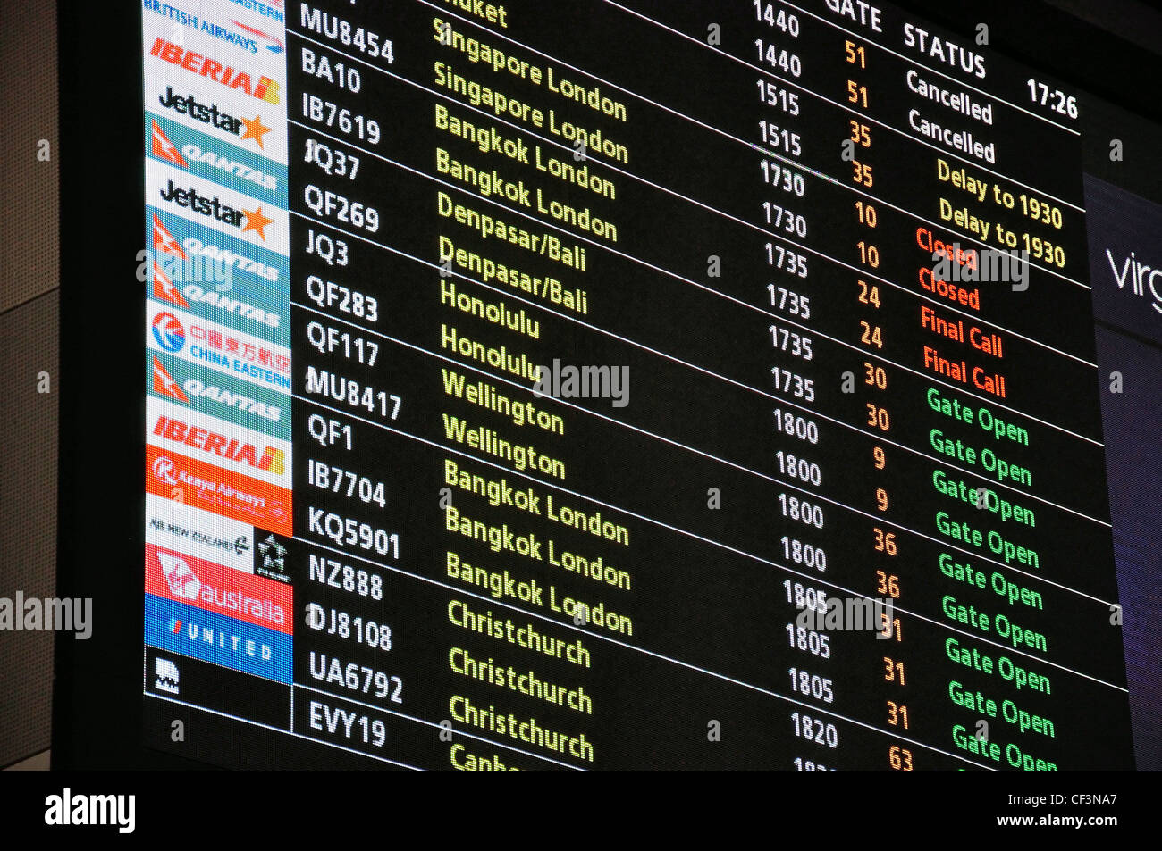 Les vols internationaux à l'aéroport de Sydney Kingsford Smith, Mascot, Sydney, New South Wales, Australia Banque D'Images