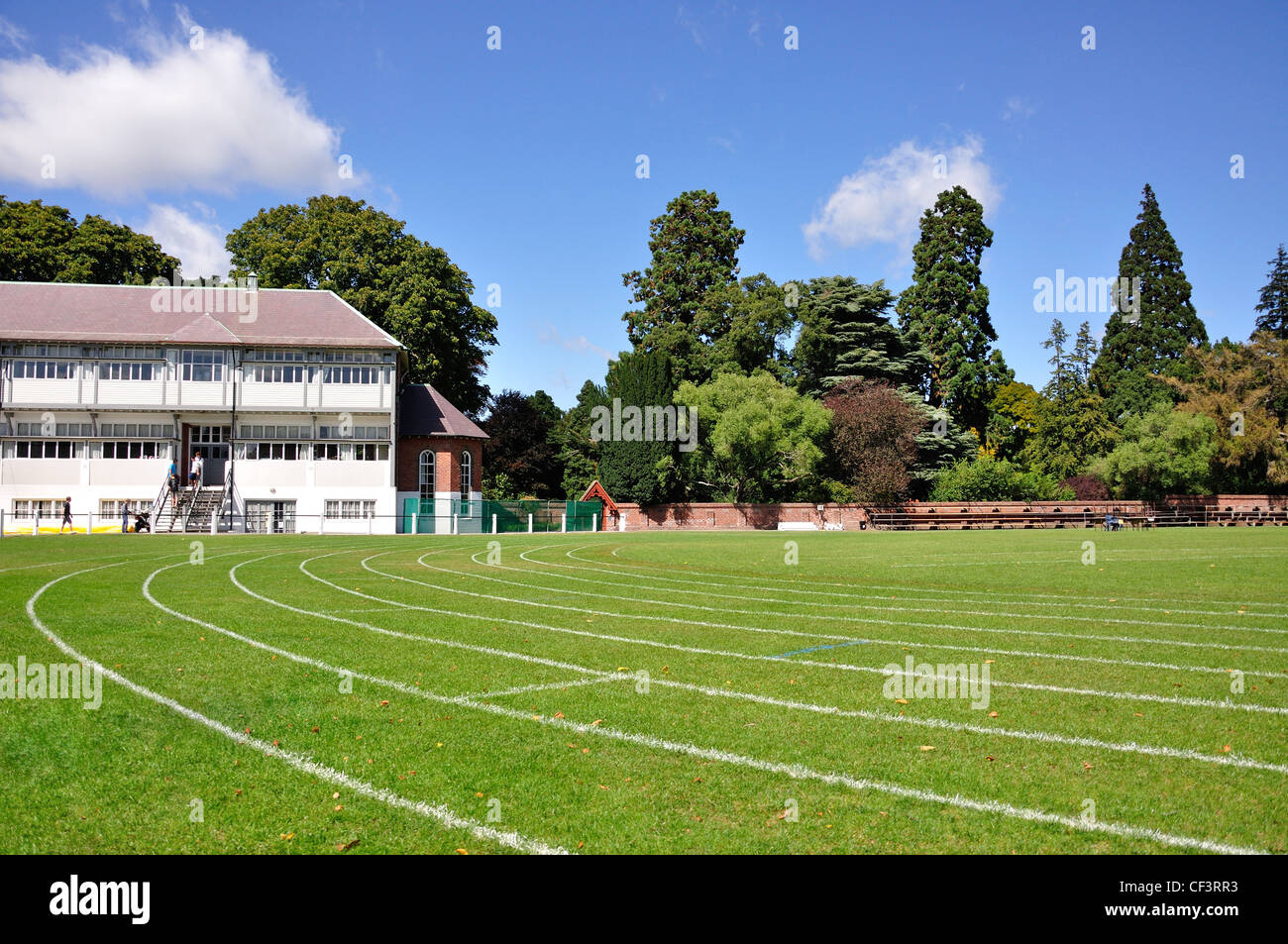 Voies d'exécution sur le terrain de sports, Christ's College, Rolleston Avenue, Christchurch, Canterbury, Nouvelle-Zélande Banque D'Images