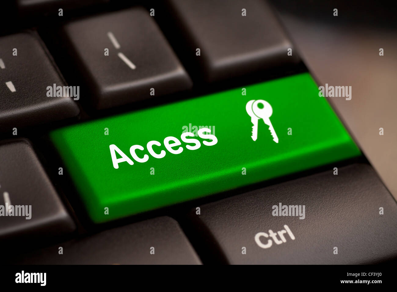 Accès vert touche enter et les touches icône. Banque D'Images
