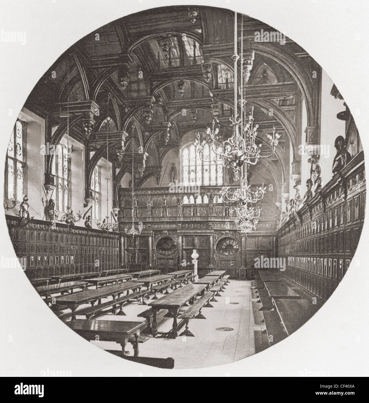 Middle Temple Hall, l'un des quatre Inns of Court, Londres, Angleterre à la fin du xixe siècle. Banque D'Images