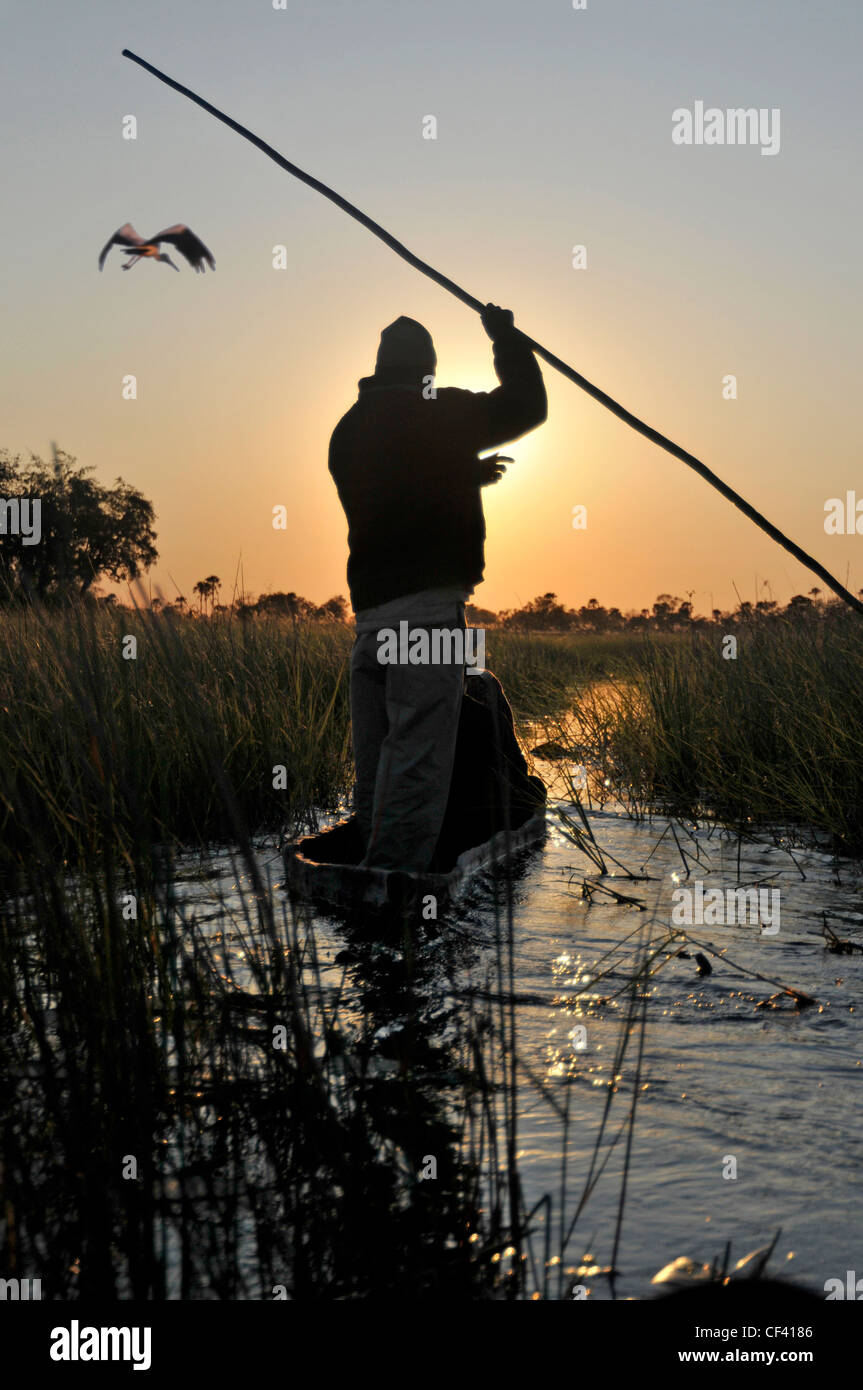 Makoro sur la rivière africaine Banque D'Images