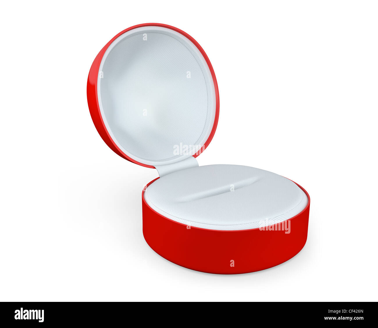 Boîte de bijoux de rouge isolé sur fond blanc Banque D'Images