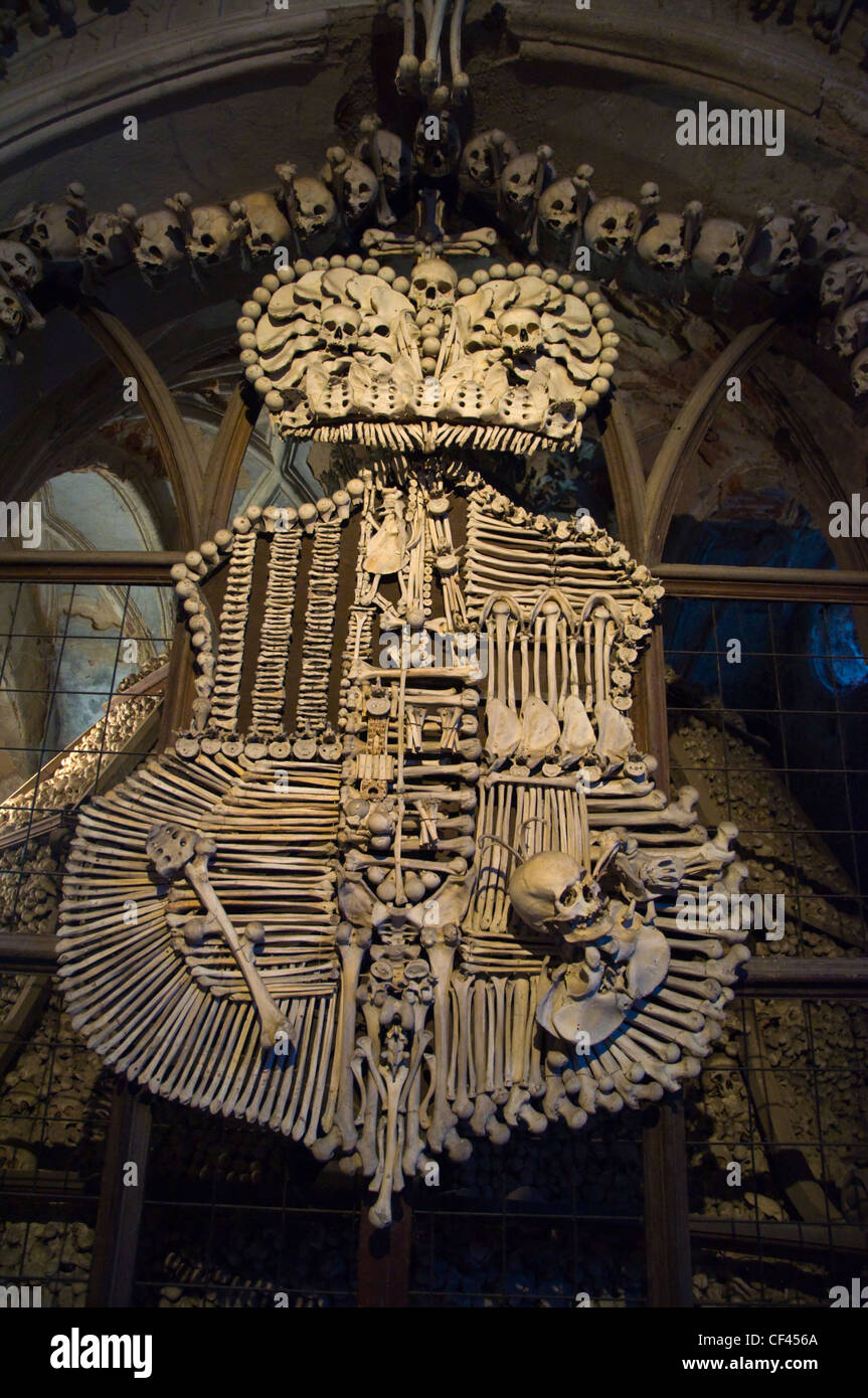 Armoiries de la famille Schwarzenberg Sedlec Sedlec Kostnice l'Ossuaire dans svatych Vsech kaple church Kutna Hora Banque D'Images