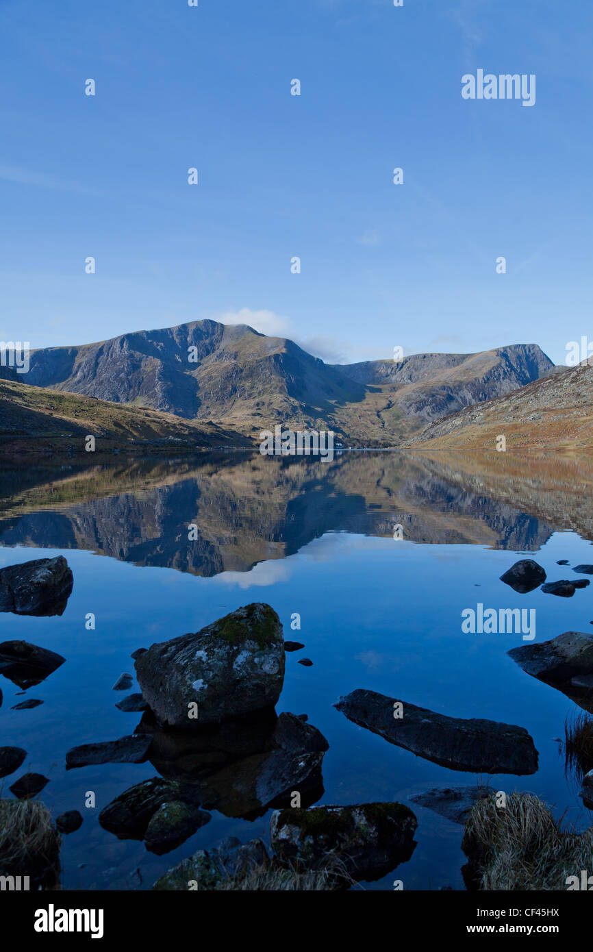 Le Parc National de Snowdonia, Y Garn, Llyn Ogwen, au Pays de Galles Banque D'Images