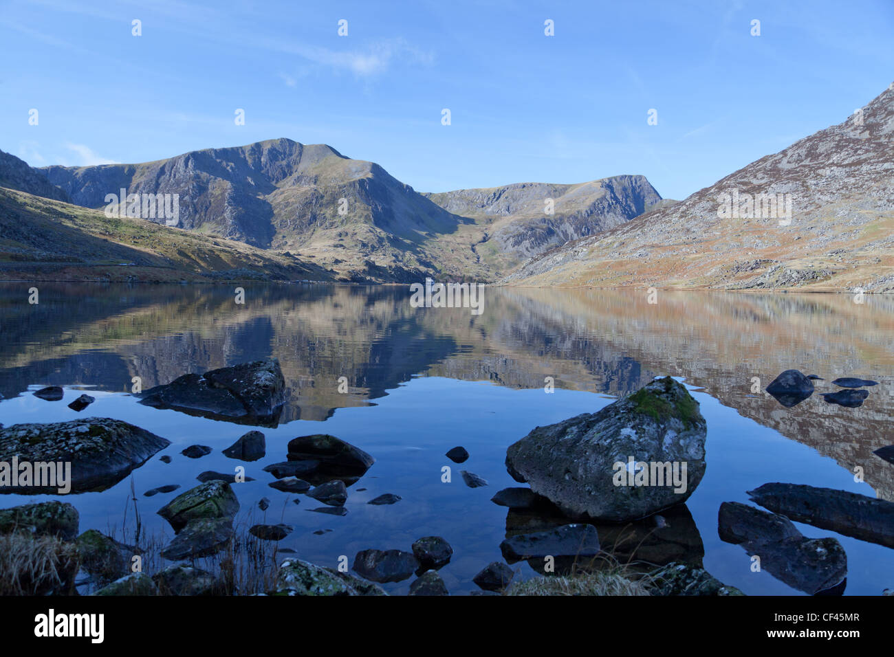 Le Parc National de Snowdonia, Y Garn, Llyn Ogwen, au Pays de Galles Banque D'Images