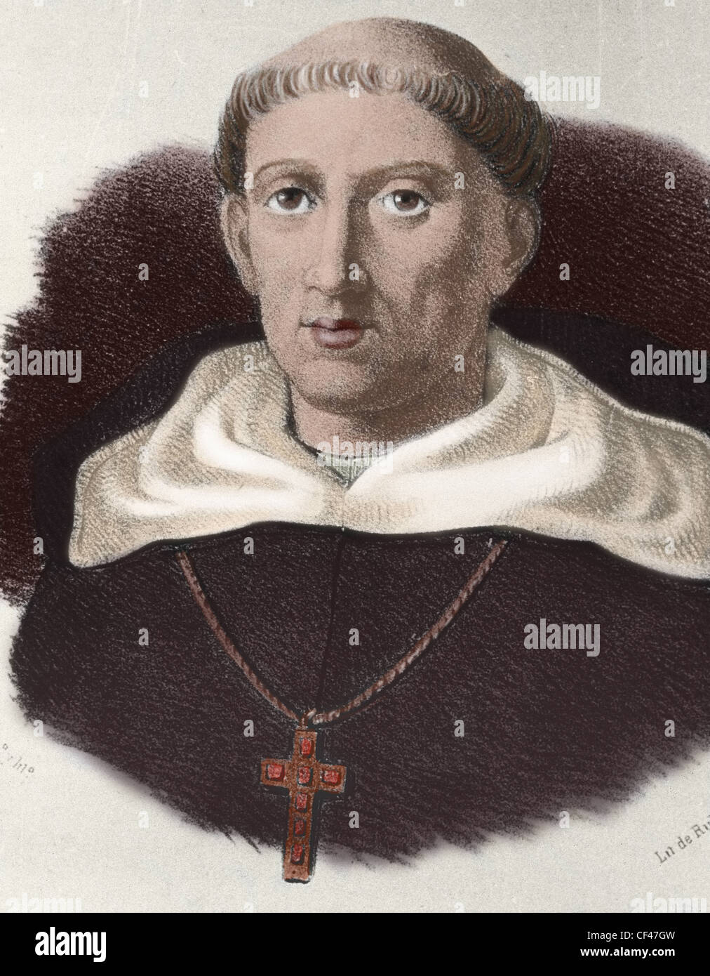 Melchior Cano (1509 ?-1560). L'Espagnol République Dominicaine théologien scolastique. Portrait. Gravure en couleur. Banque D'Images
