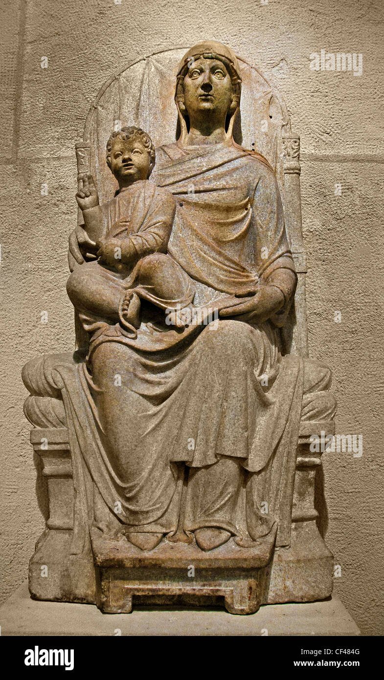 Intronisé Vierge Marie Enfant Jésus Christ 14 100 cloître Franciscain Ravenne Dante Alighieri 1265 - 1321 Banque D'Images