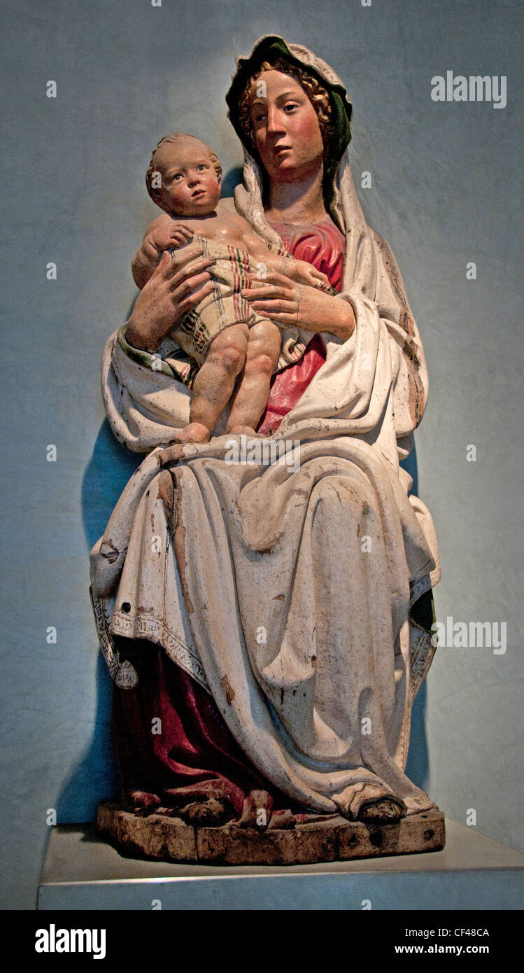 La Vierge Marie et l'enfant Jésus Christ 1430 par Jacopo della Quercia 1374 - 1438 Italie Italien Banque D'Images