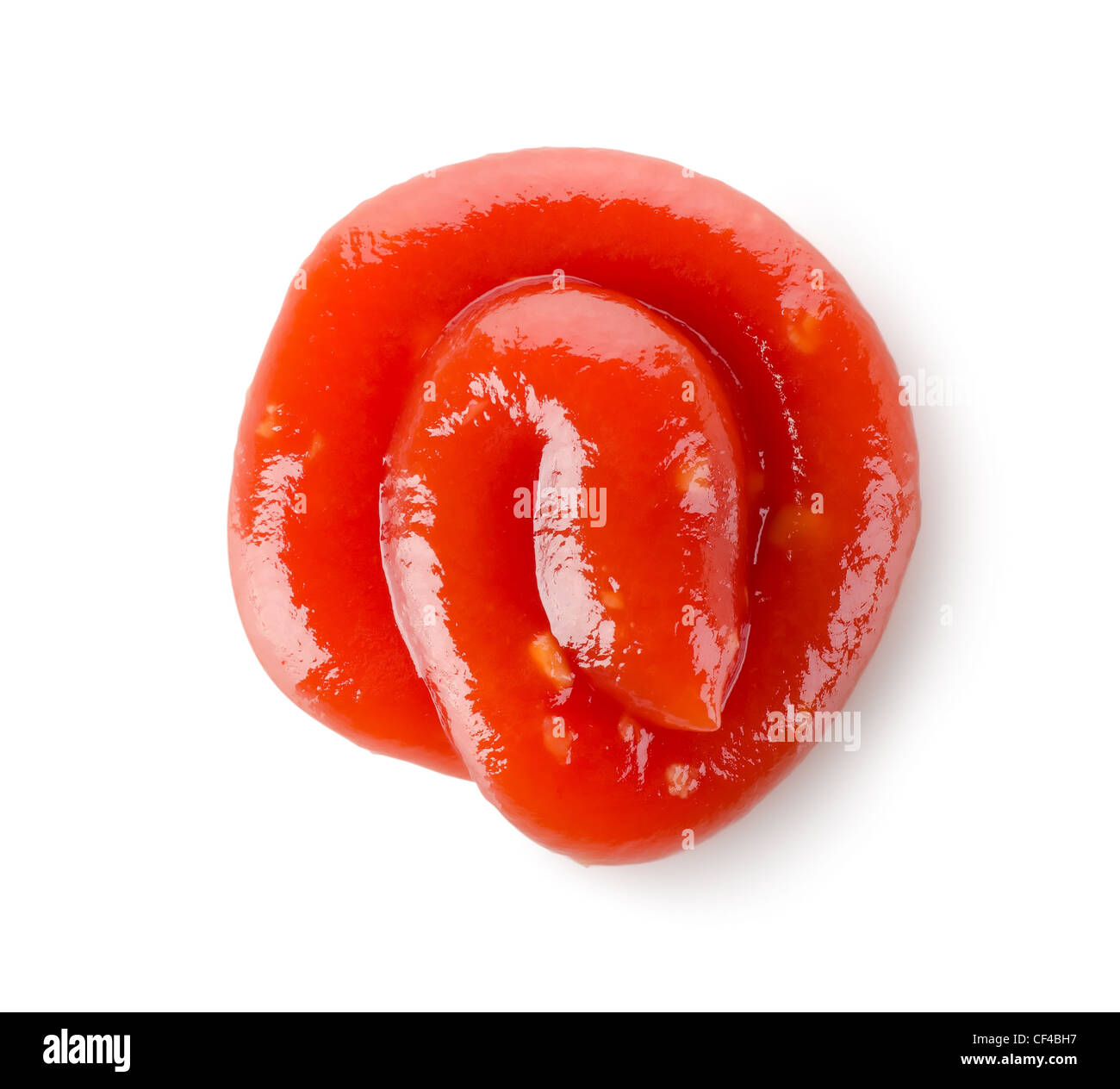 Sauce ketchup tomates isolé sur un fond blanc. Banque D'Images