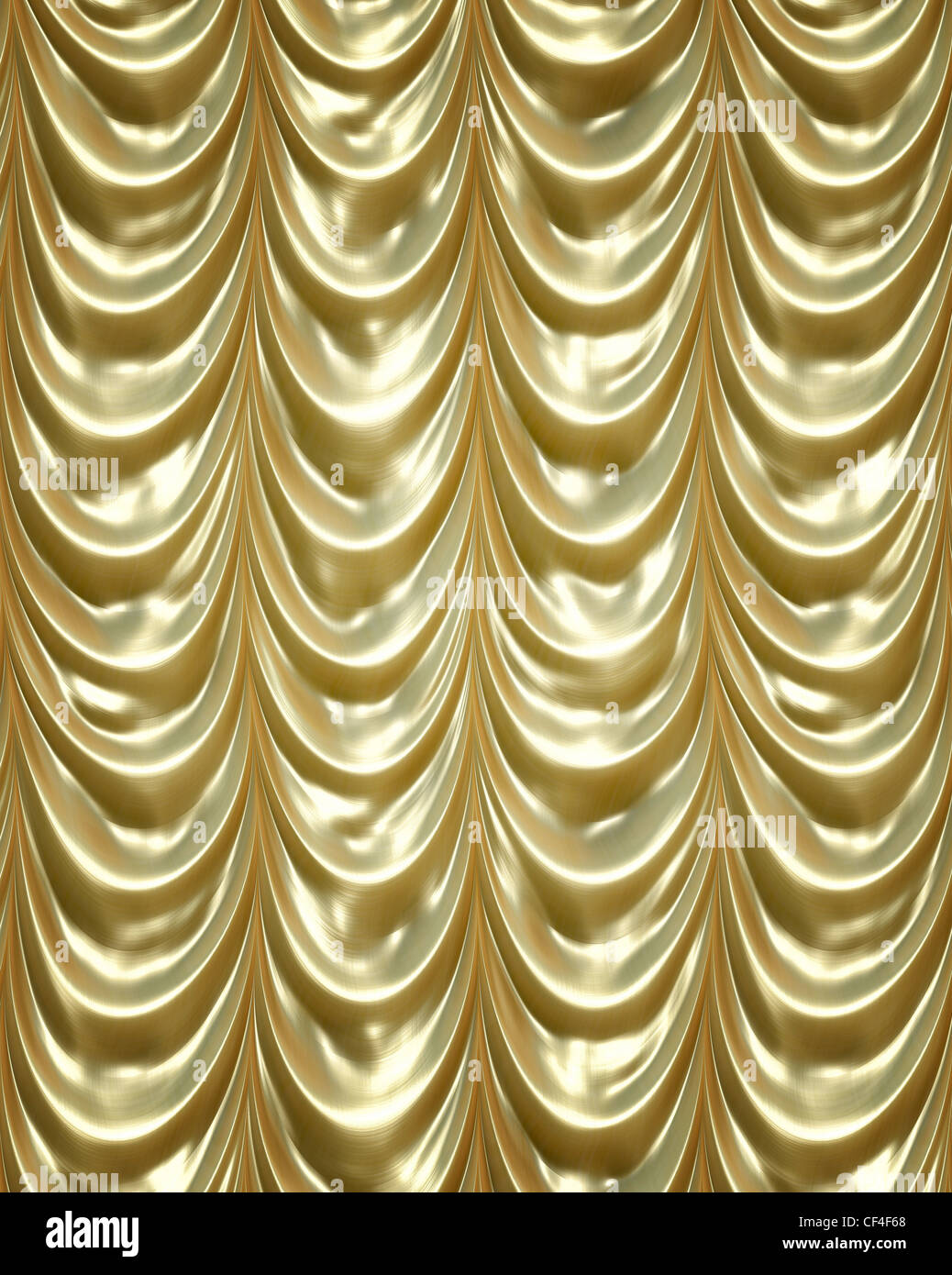 Rideaux drapés d'or luxueux bas comme dans un théâtre Banque D'Images