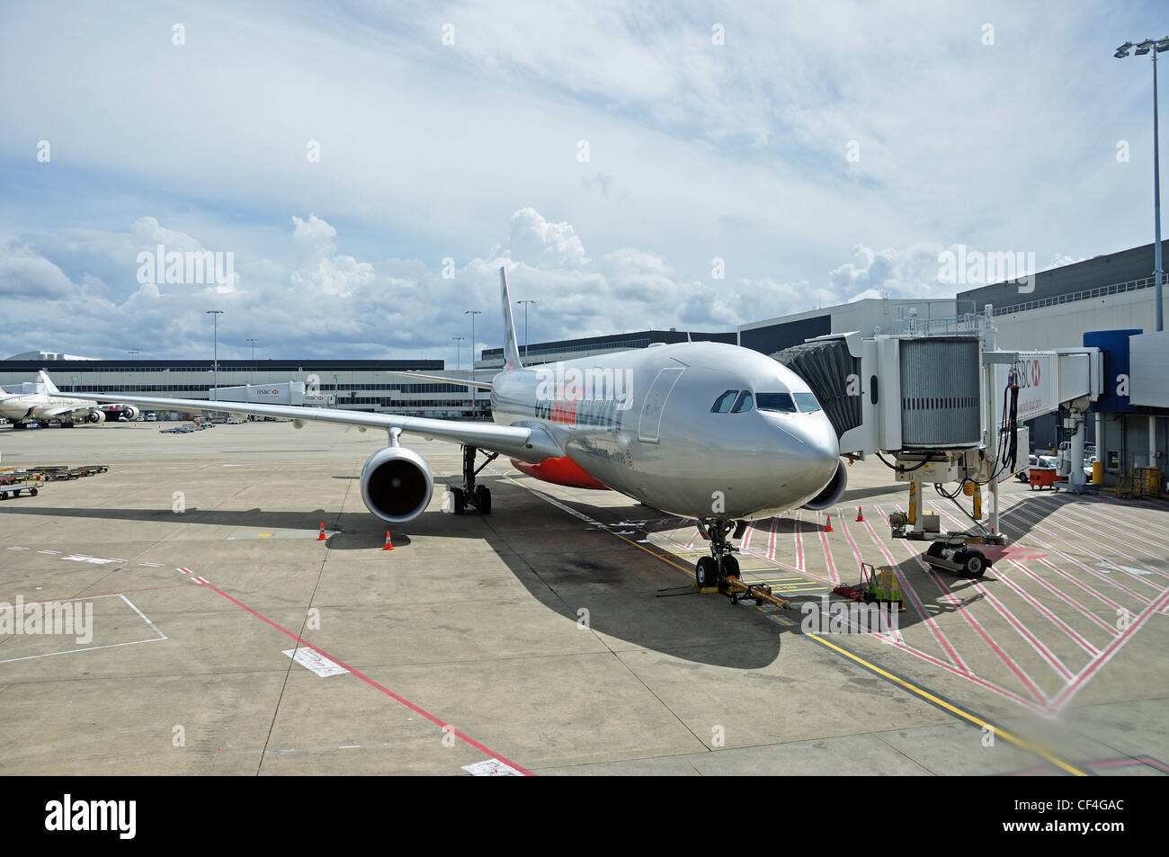 Jetstar Airways Airbus à la porte, l'aéroport de Sydney Kingsford Smith, Mascot, Sydney, New South Wales, Australia Banque D'Images