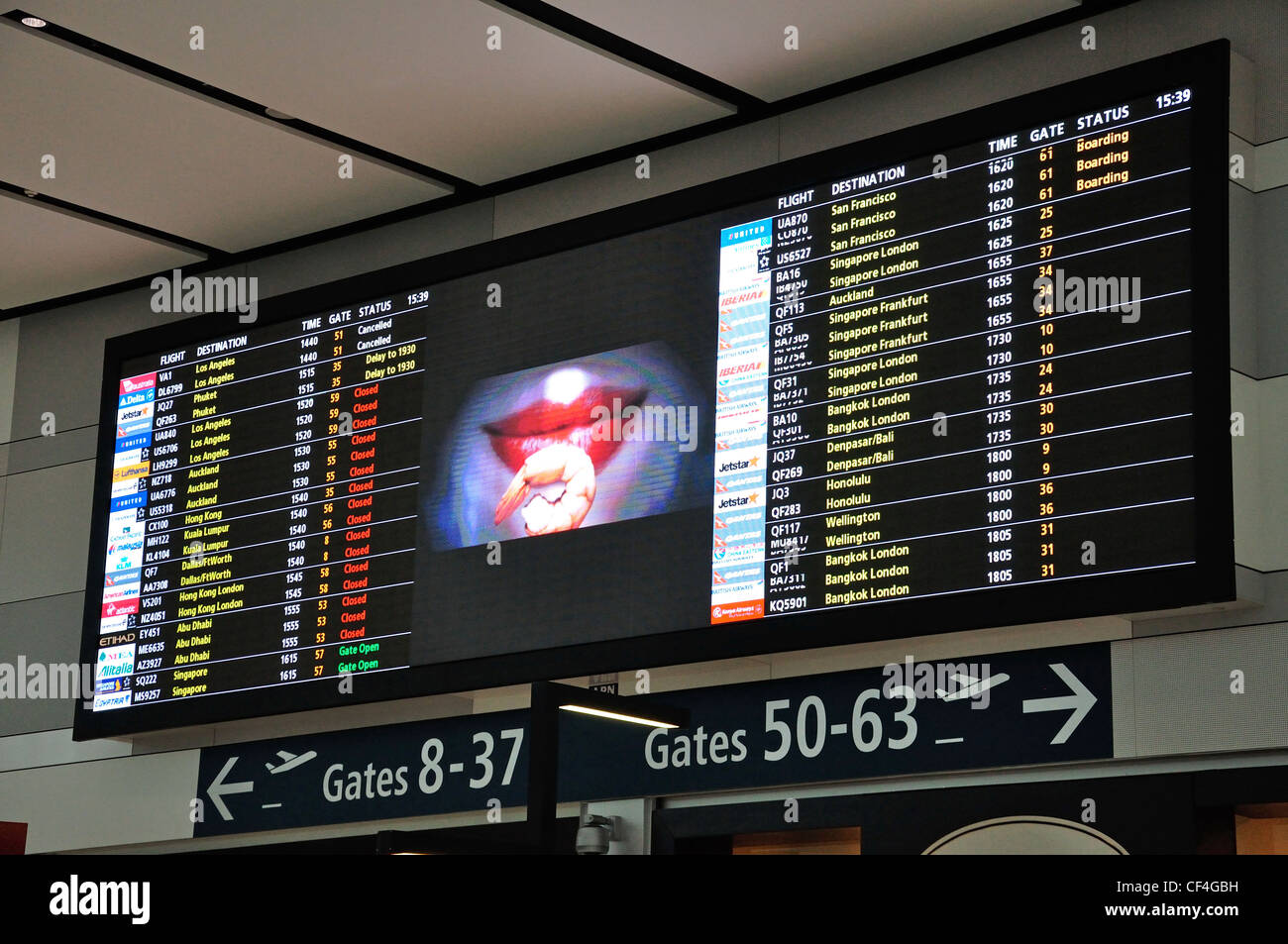 Départ à l'aéroport de Sydney Kingsford Smith, Mascot, Sydney, New South Wales, Australia Banque D'Images