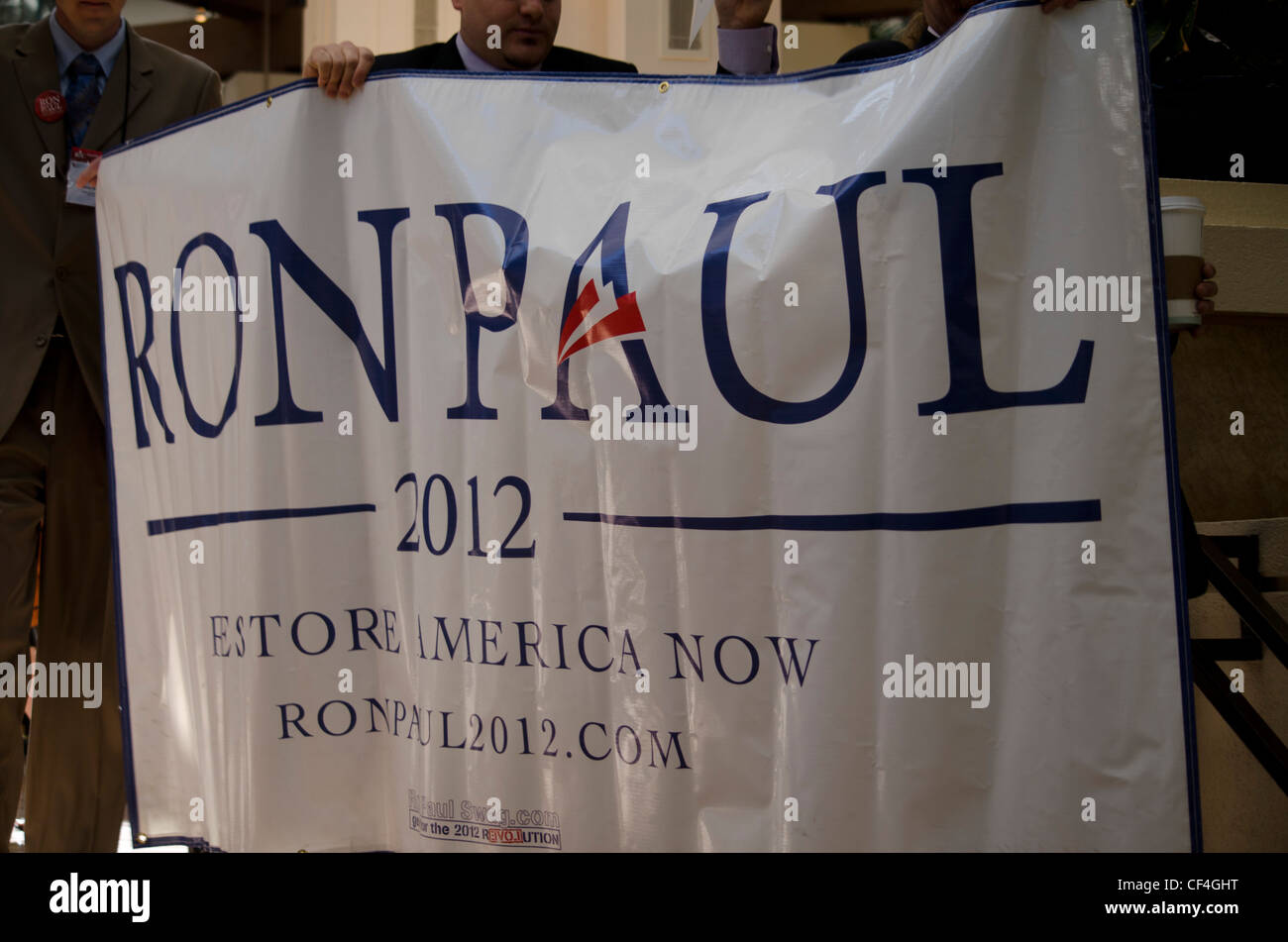 Ron Paul partisans au California State convention 2/25/2012 GOP. Banque D'Images