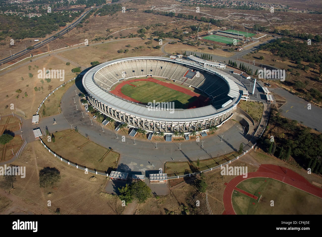 Les images aériennes de stade sportif national du Zimbabwe à Harare Banque D'Images Les images aériennes de stade sportif national du Zimbabwe à Harare Banque D'Images