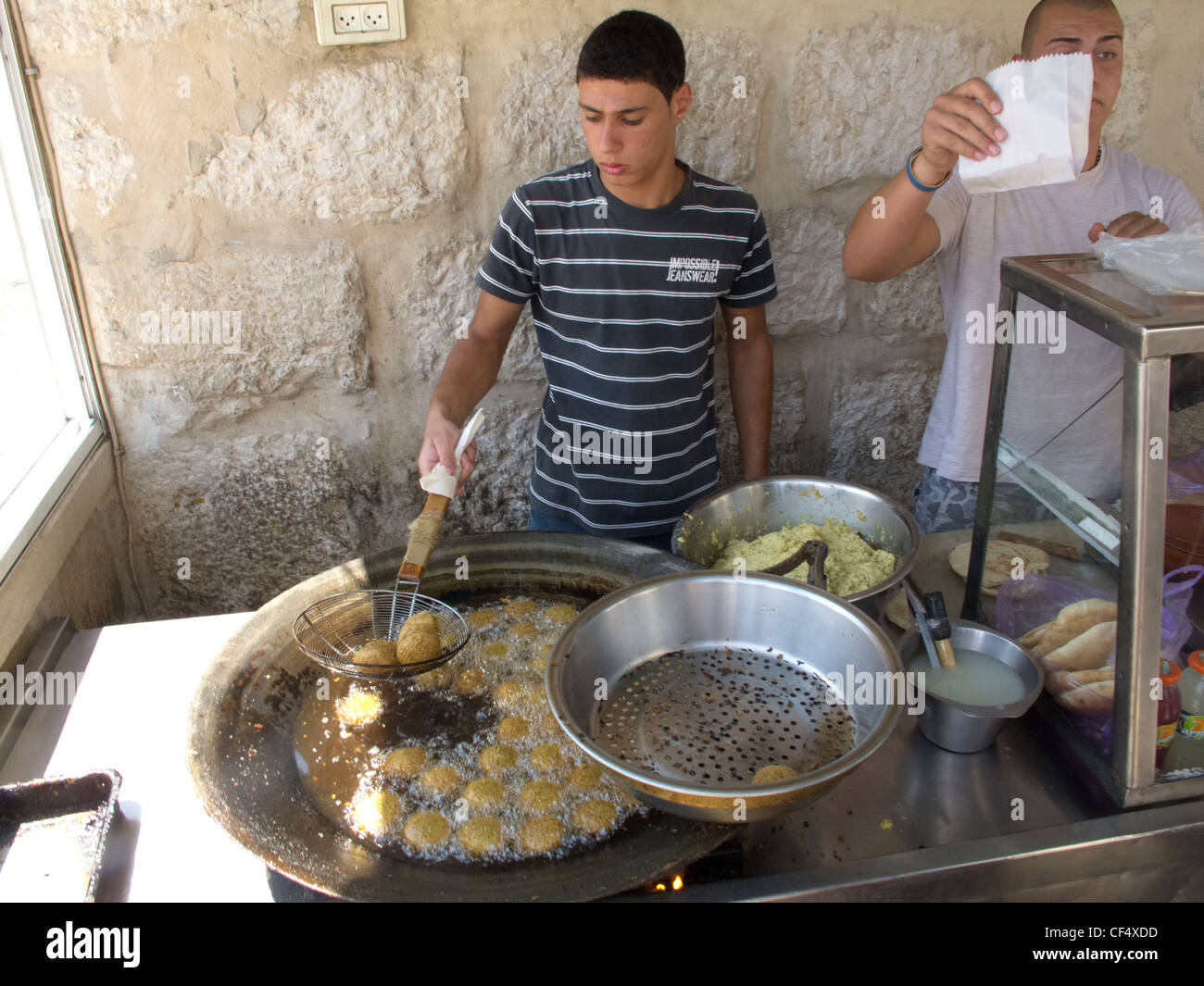 Falafel shop à Betléhem,Betlemme,Cisjordanie Palestine Banque D'Images