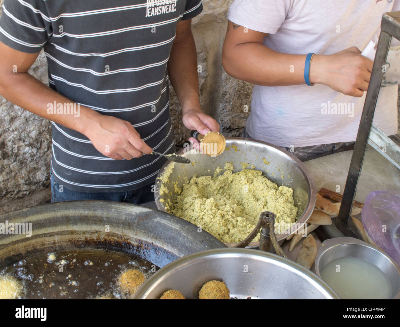 Falafel shop à Betléhem,Betlemme,Cisjordanie Palestine Banque D'Images