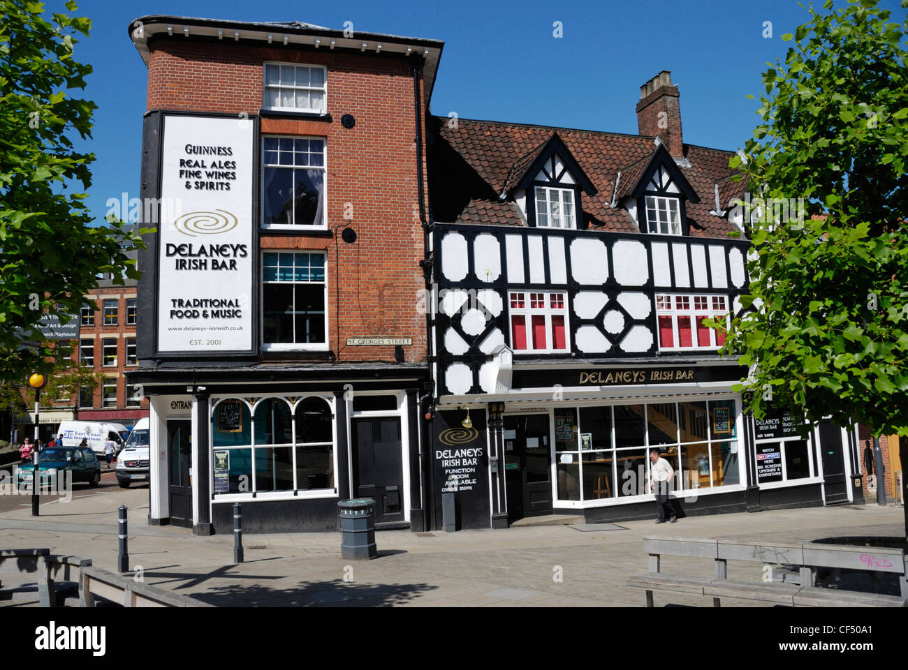 Delaneys Irish Bar dans le centre de Norwich. Banque D'Images