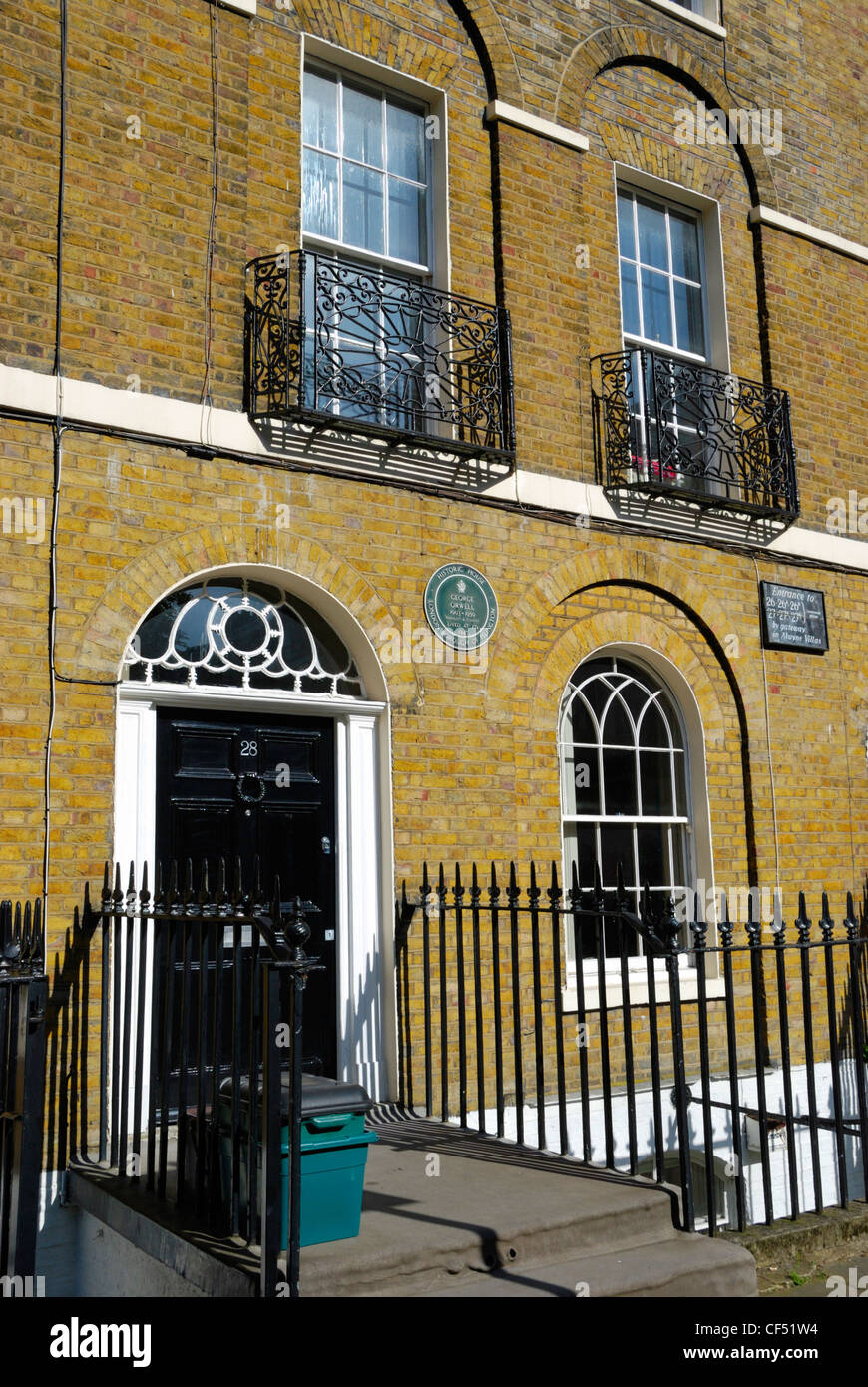 Site de l'ancienne maison de George Orwell qui a vécu au 27B Canonbury Square. Banque D'Images