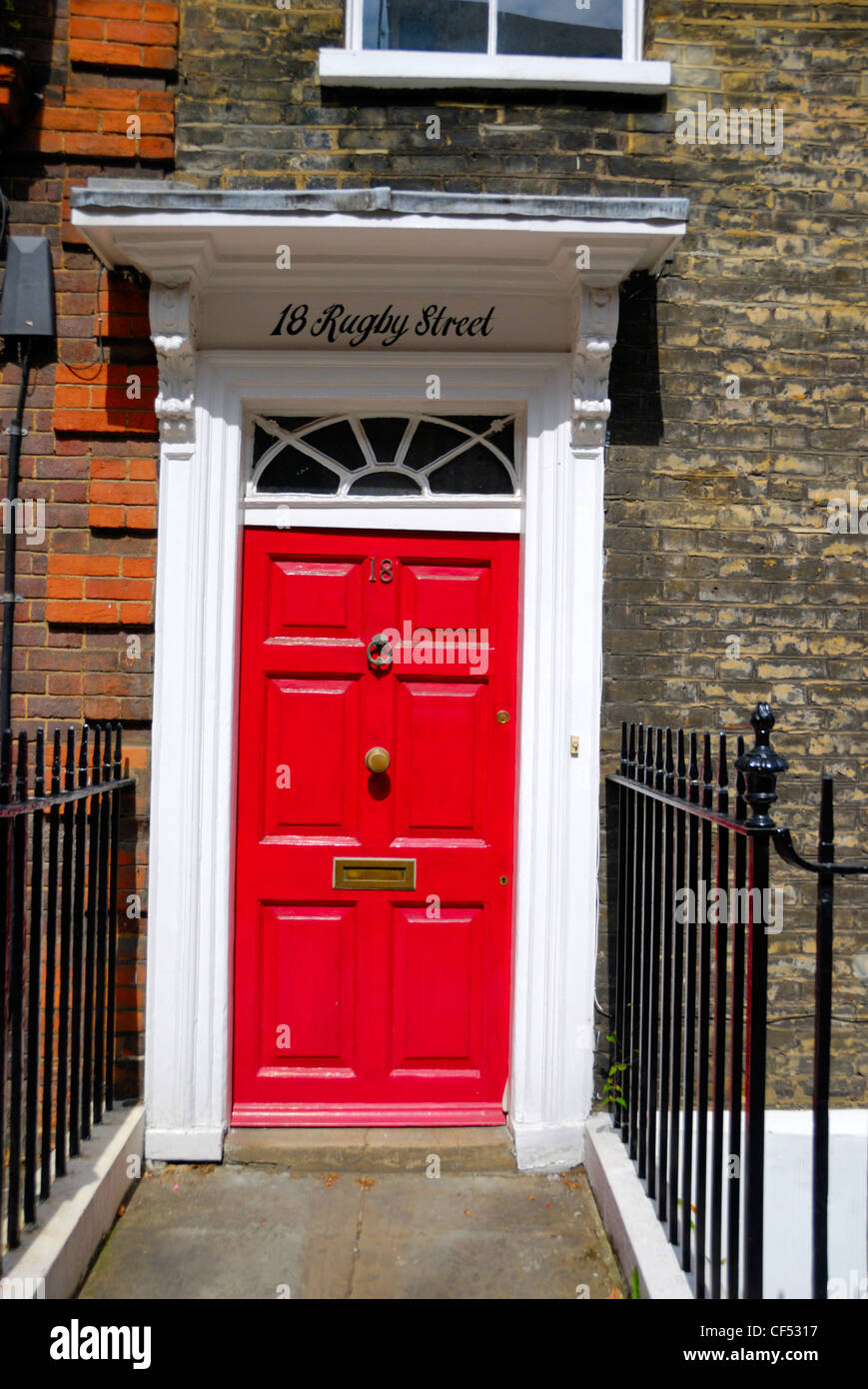 Numéro 18 Rugby Street WC1. '18 Rugby Street" était le nom d'un poème de Ted Hughes, rappelant l'époque Sylvia Plath lui a rendu visite Banque D'Images