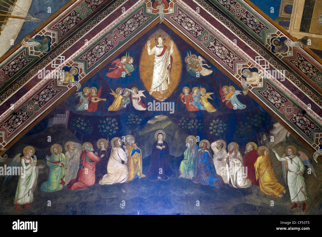 Jésus et les douze apôtres, par Andrea di Bonaiuto, 1365-1367, chapelle des Espagnols, la Basilique de Santa Maria Novella Florence Banque D'Images