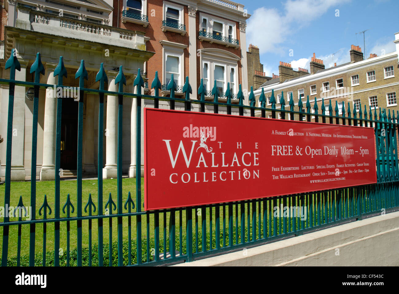 Vue extérieure de la Wallace Collection art gallery de Manchester Square à Londres. Banque D'Images