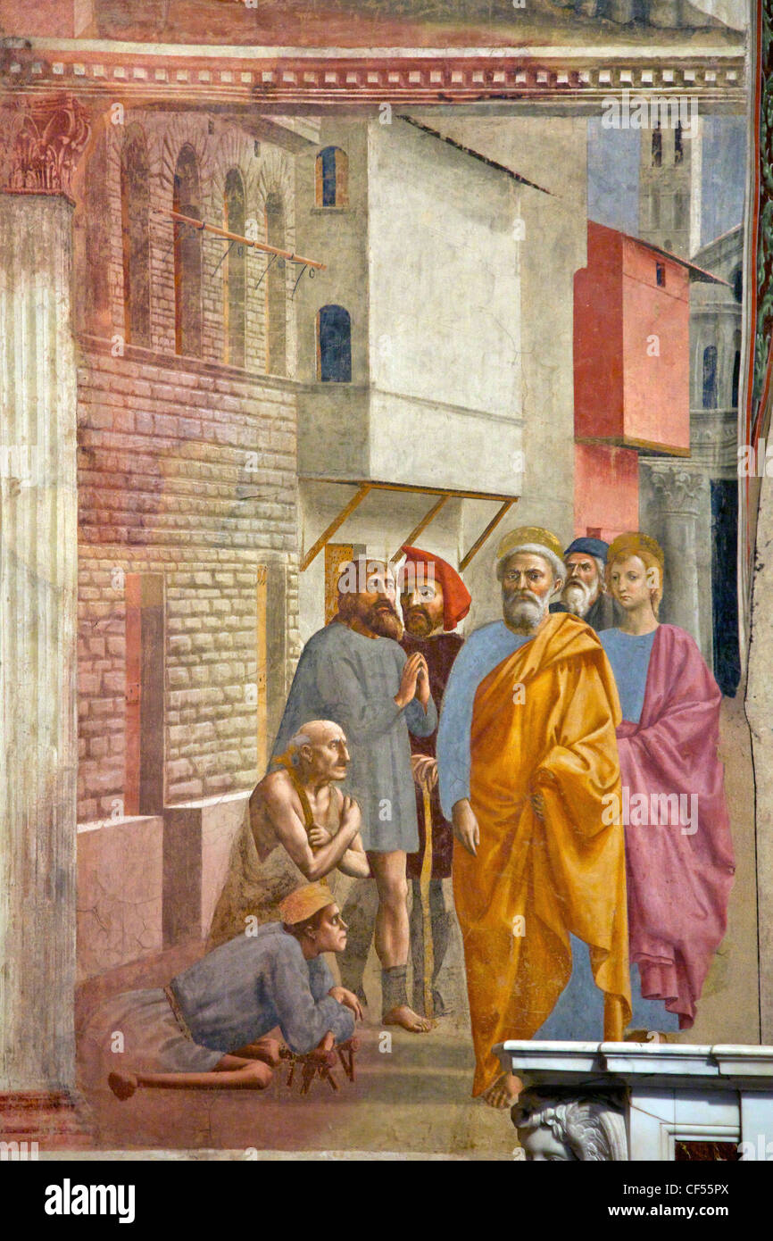 Saint Pierre guérit les malades, de Masaccio, Chapelle Brancacci