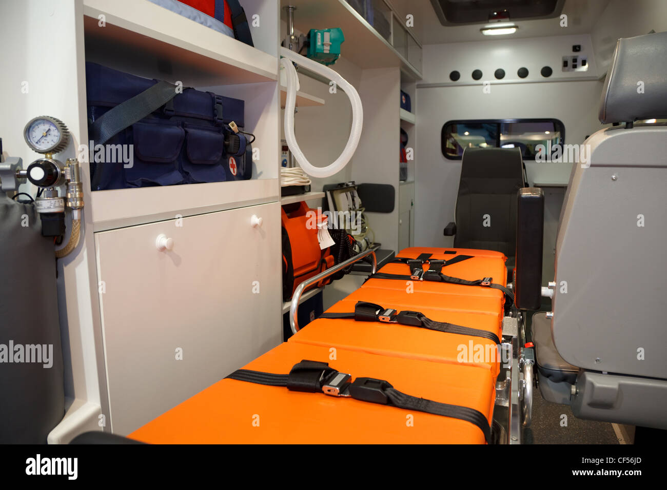 L'équipement pour les ambulances. Vue de l'intérieur. Banque D'Images