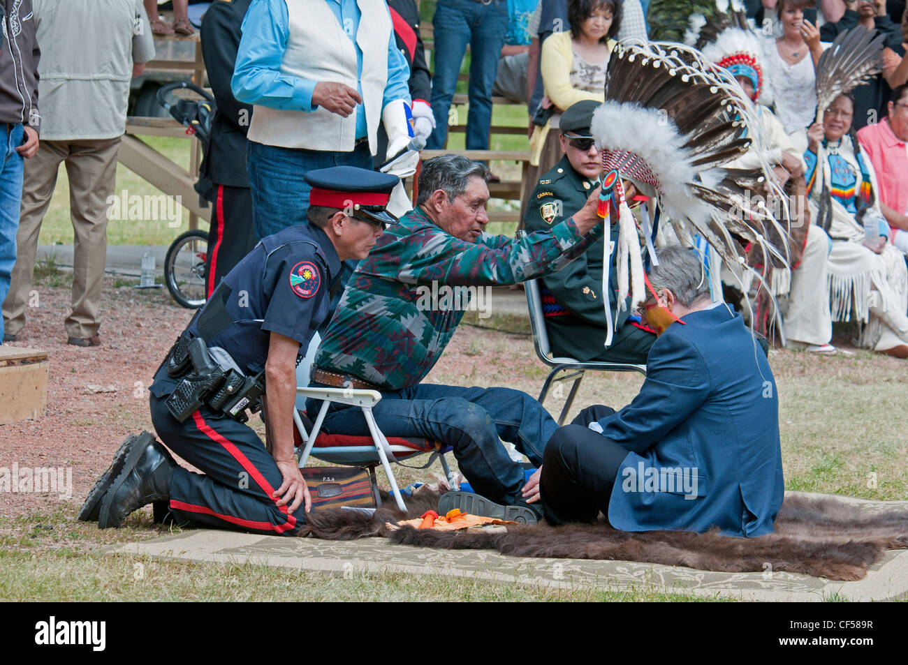 Stand Off le premier ministre du Canada Stephen Harper Banque D'Images